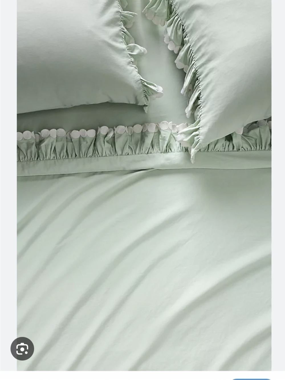 Soft Sage Ruffled Cotton Duvet Cover